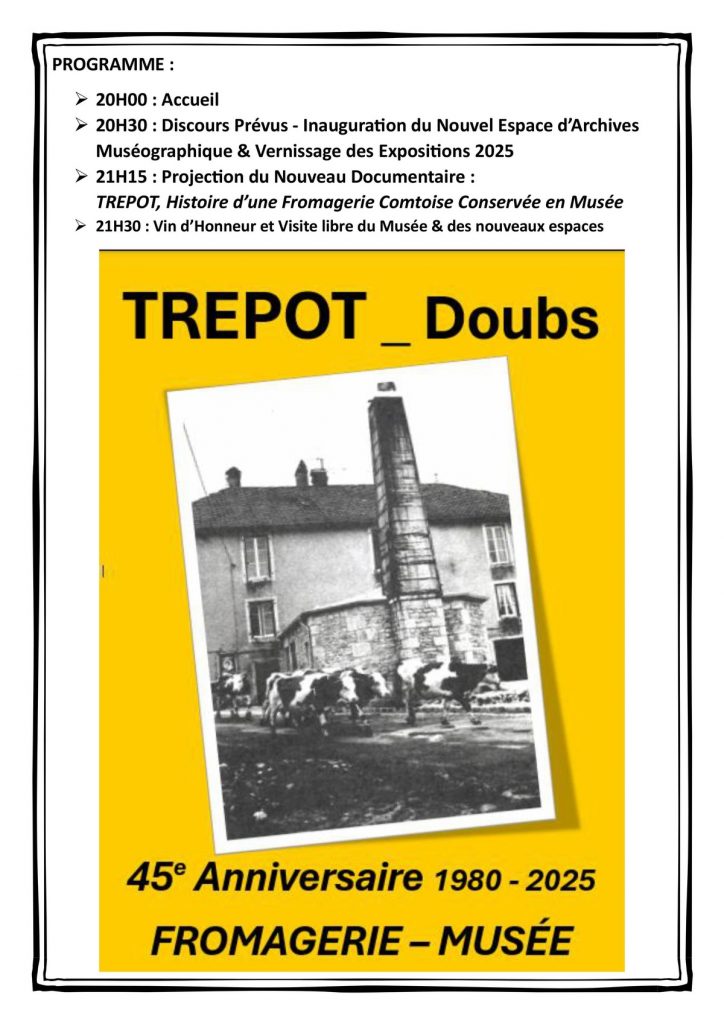 Programme de la soirée cérémonie vernisage du 19 septembre 2025