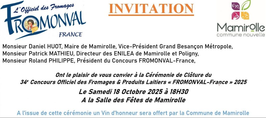 Carton d'invitation- au concours Fromonval France